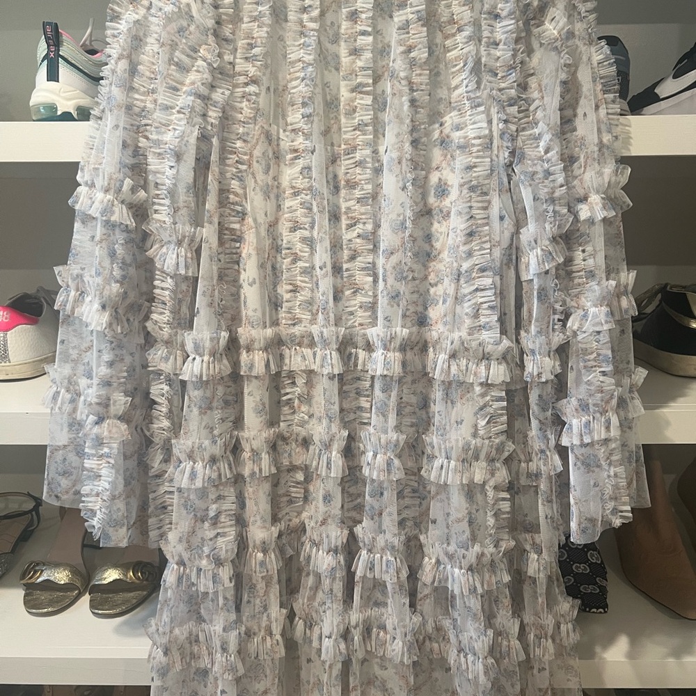 Floral Ruffle Sheer Dress